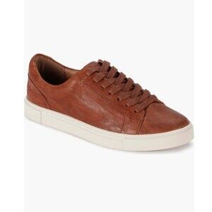 Frye Ivy Low Lace Sneaker Womens Size 8.5 Cognac Casual Leather Shoes Preppy